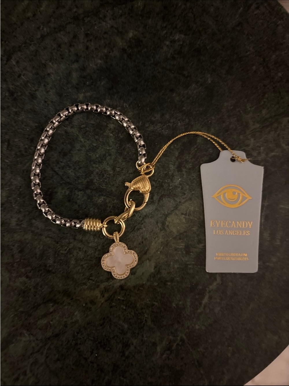 EYECANDY LOS ANGELES Clover Charm Bracelet